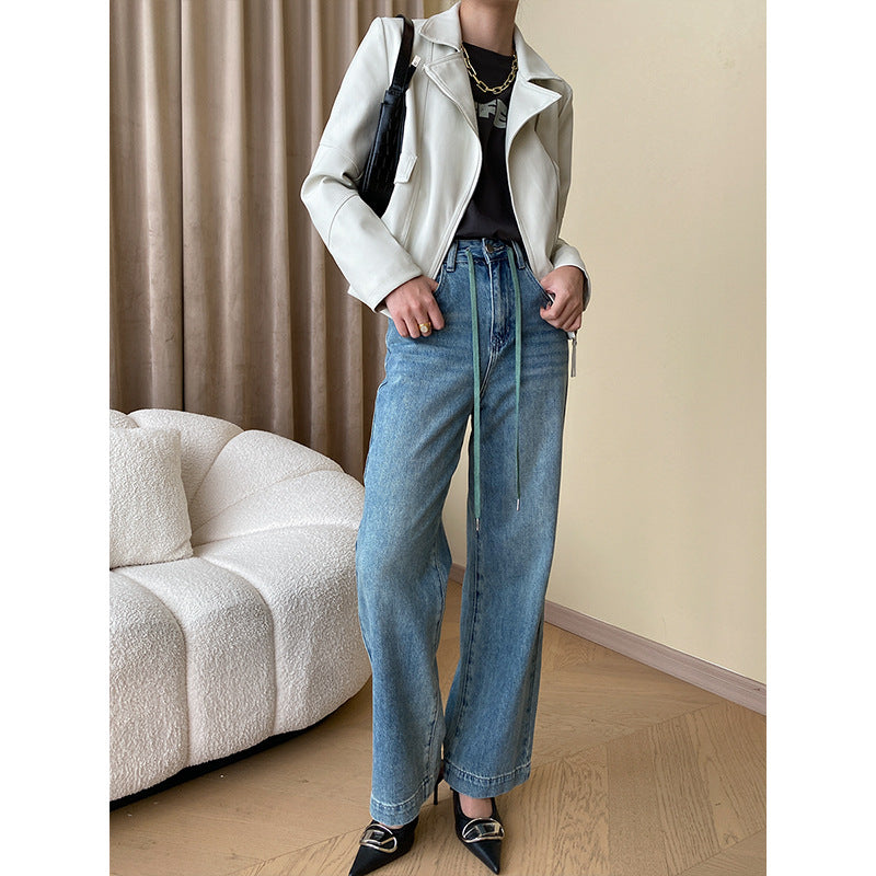 Damen Moderne Bikerjacke mit lässigem Schnitt Drune