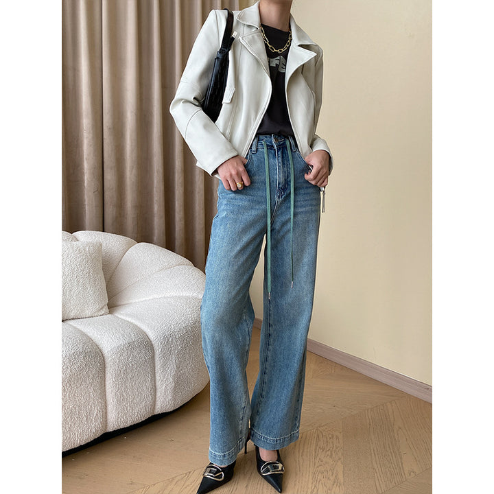 Damen Moderne Bikerjacke mit lässigem Schnitt Drune