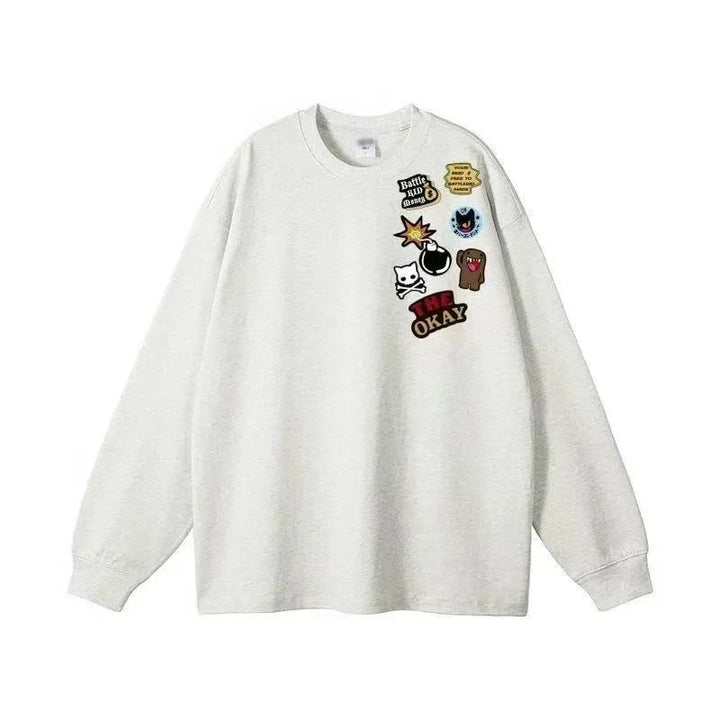 Damen Langarmshirt mit originellen Applikationen Drune