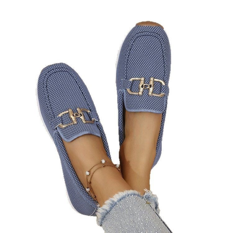 Damen Atmungsaktive Mesh-Slipper mit dekorativer Metallschließe Drune