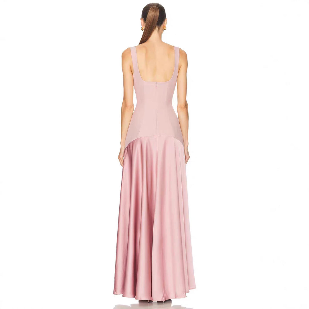 Damen elegantes Kleid mit figurformendem Schnitt und elegantem Reißverschluss Drune
