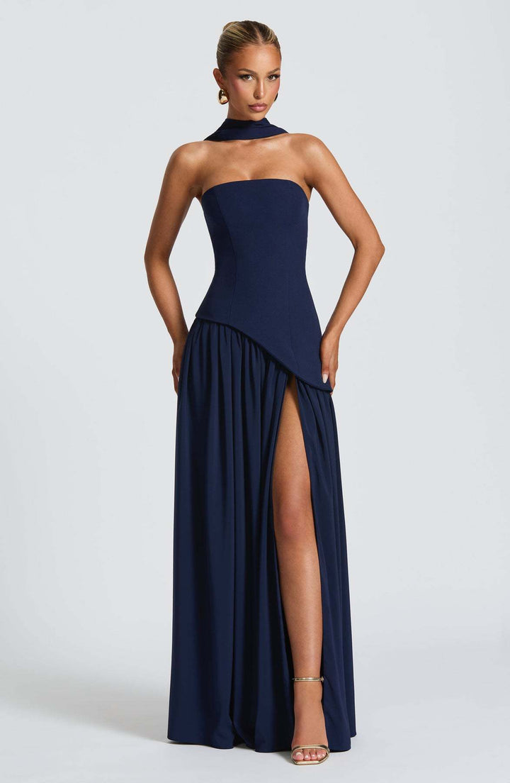 Damen Abendkleid mit asymmetrischem Schnitt Drune