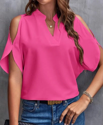Damen Cold Shoulder Bluse Drune