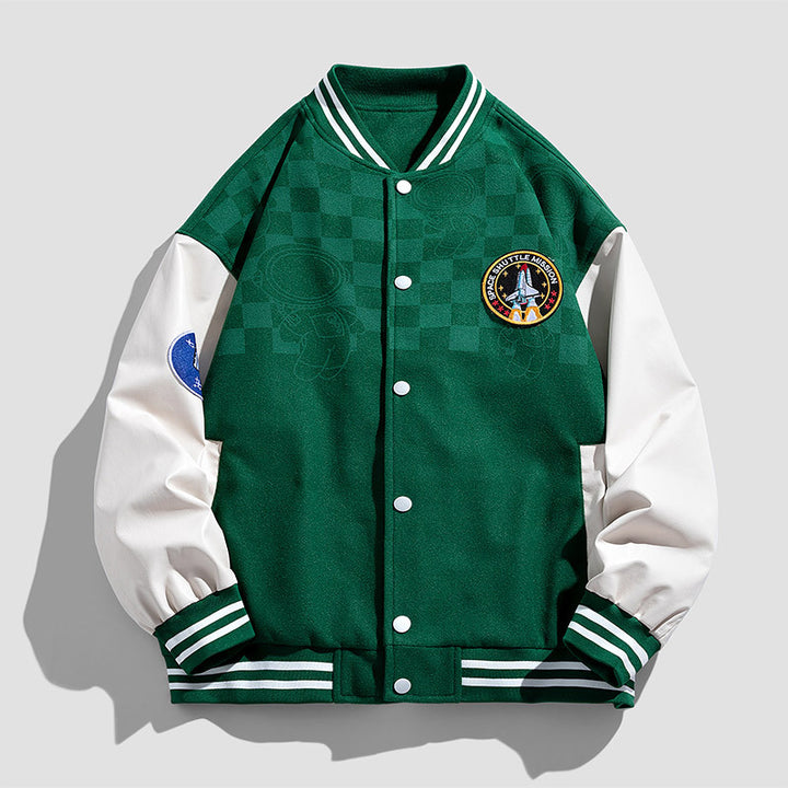 Herren Modische Collegejacke mit grafischen Applikationen Drune