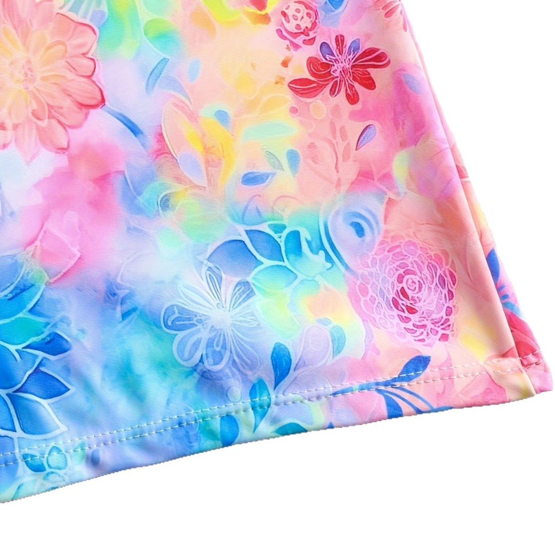 Damen Freizeit-Badeoberteil mit leichtem Rüschendesign und Shorts Drune