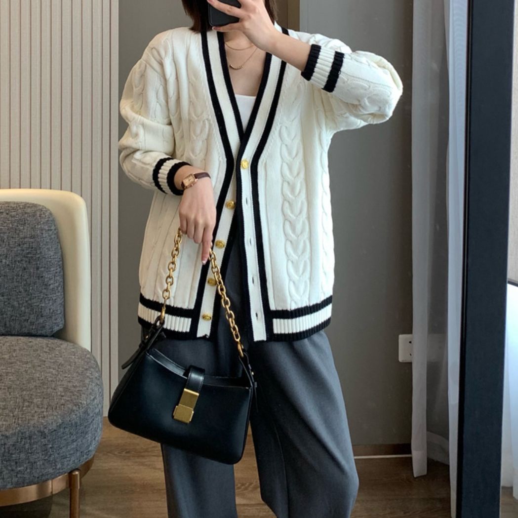 Damen Strickjacke mit elegantem Zopfdesign Drune