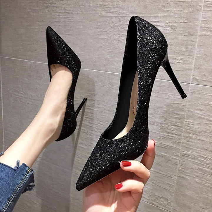 Damen Glamouröse spitze Stiletto-Pumps mit Glitzeroberfläche und ergonomischer Komfortinnensohle Drune