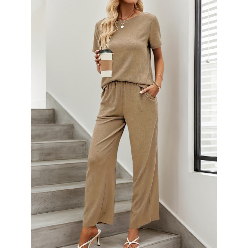 Damen Kurzarm-Overall mit Rüschendetails und Bindegürtel Drune