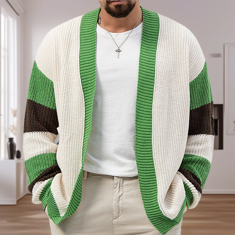 Herren Strickjacke mit modernem Farbblock-Design Drune