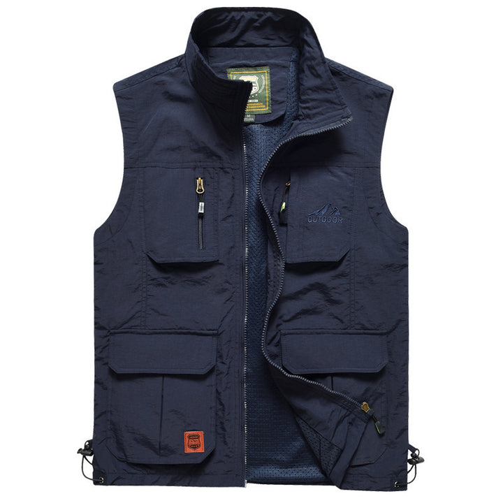 Herren Multifunktionale Outdoor-Utilityweste mit Mesh‑Futter und Mehrfachtaschen Drune