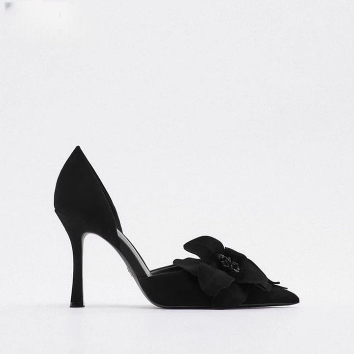 Damen elegante Spitze Pumps mit floralem Design Drune