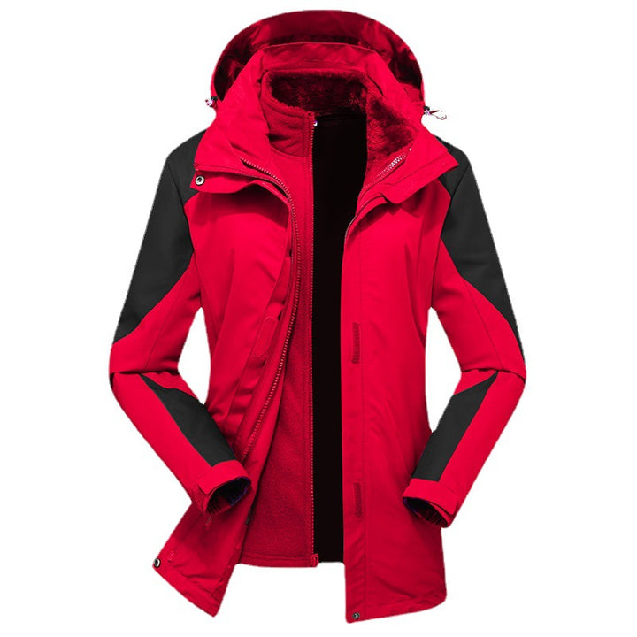 Damen Modulare Softshell-Regenjacke mit herausnehmbarer Fleece-Innenjacke und verstellbarer Kapuze Drune