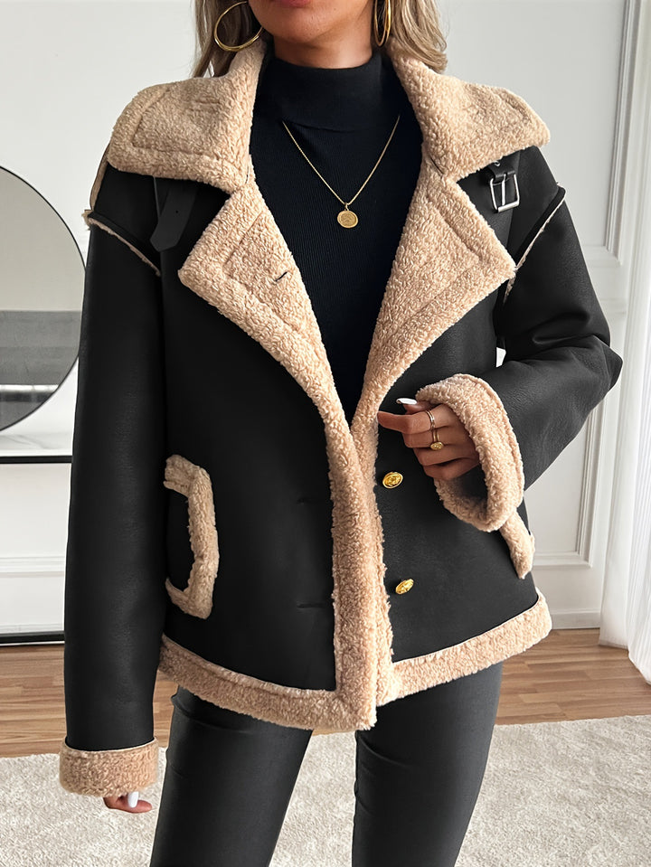 Damen Modische Teddyfelljacke
