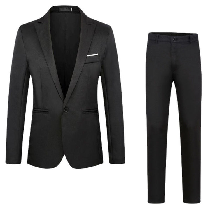Herren Zweiteiliges Anzugset schlanker Schnitt mit Sakko und flacher Bundhose Drune