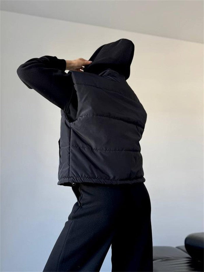 Damen gesteppte Weste mit Kapuze und praktischen Taschen Drune
