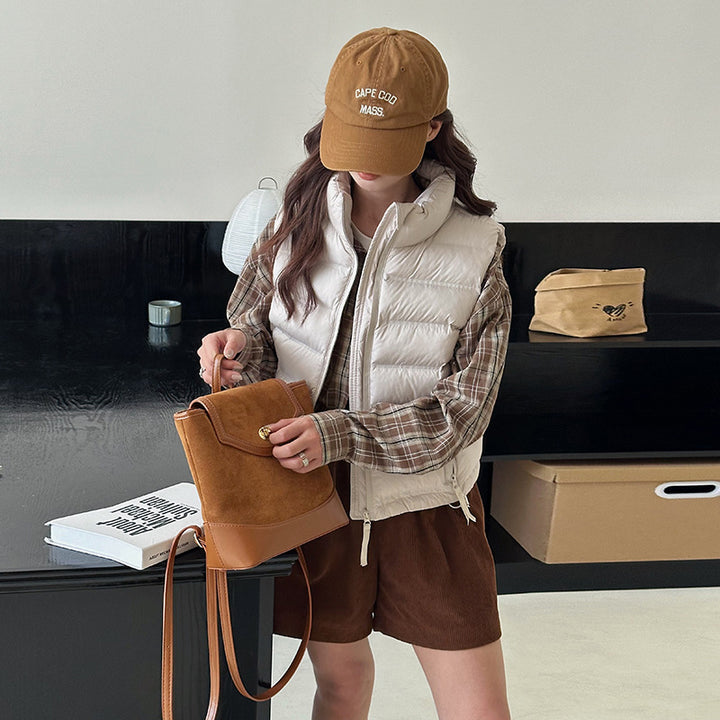 Damen Sportliche Steppweste mit hohem Kragen Drune