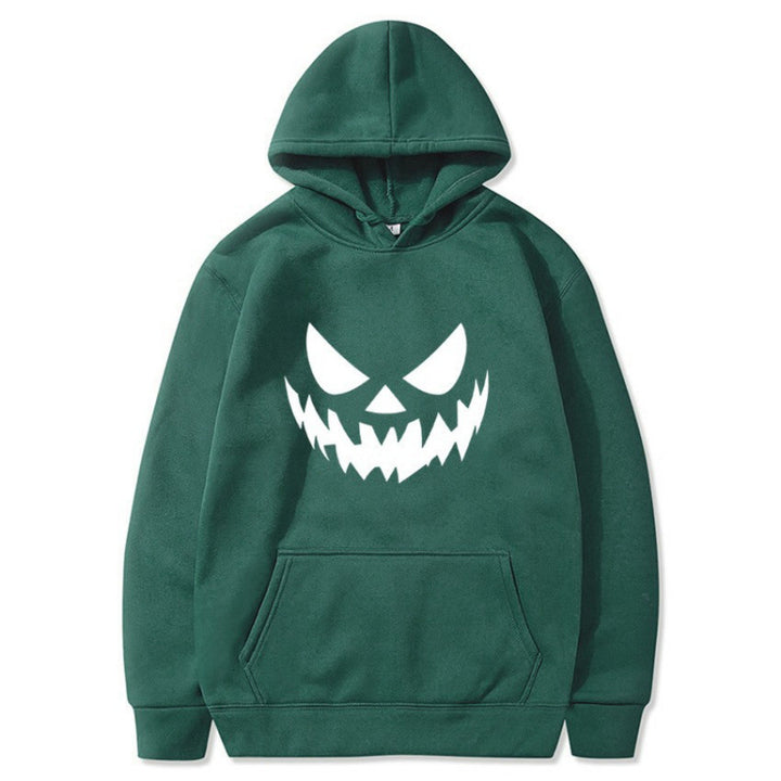 Unisex nan Kapuzenpullover mit gruseligem Kürbisgesicht-Print und Oversize Kängurutasche Drune