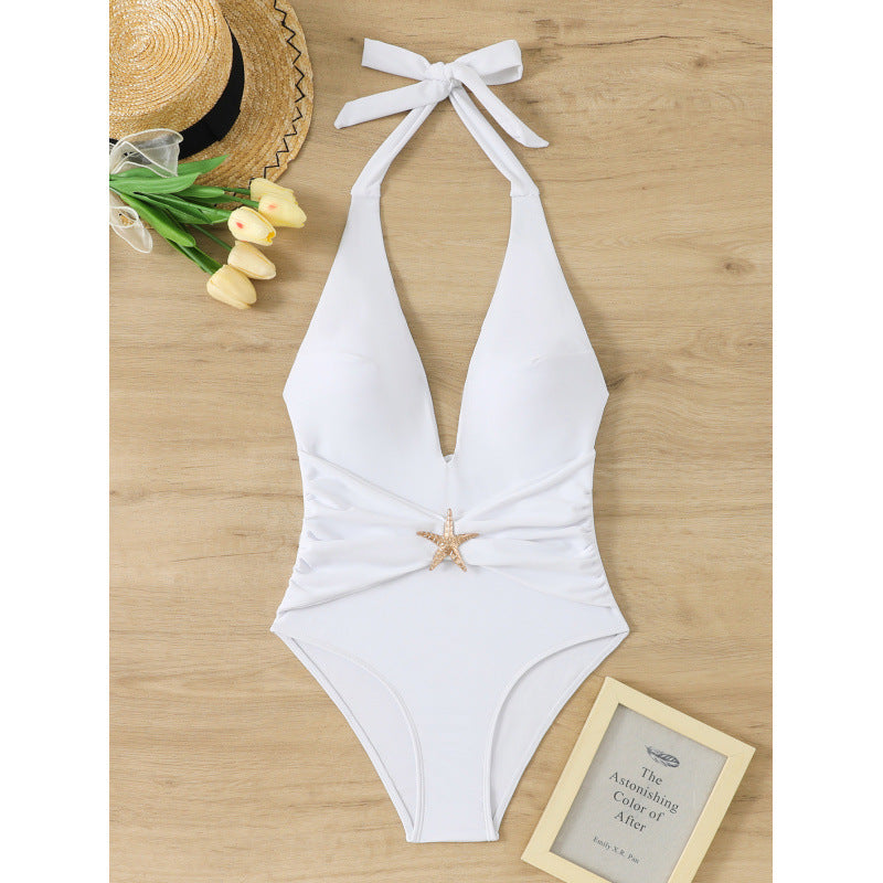 Damen Eleganter Monokini mit bindbarem Halterneck Drune