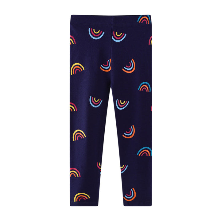 Mädchen Leggings mit buntem Regenbogenmotiv Drune