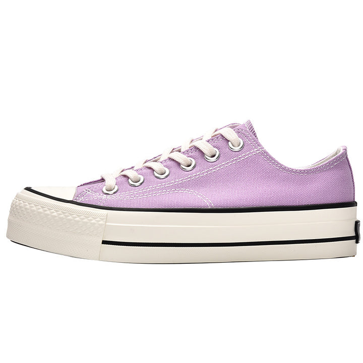 Damen Plateau-Sneaker aus robustem Canvas mit klassischem Schnürdesign und flexibler Sohle Drune
