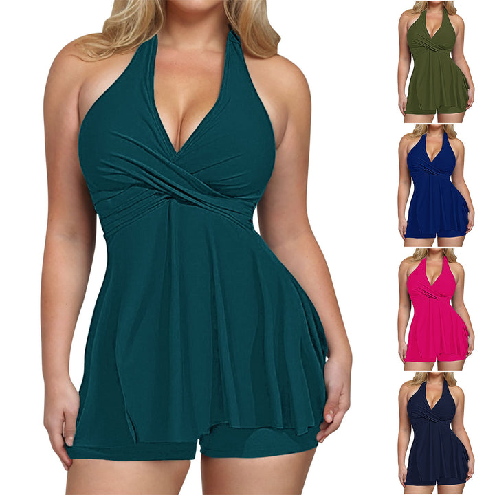 Damen Eleganter Badeanzug mit Wickel-Design Drune