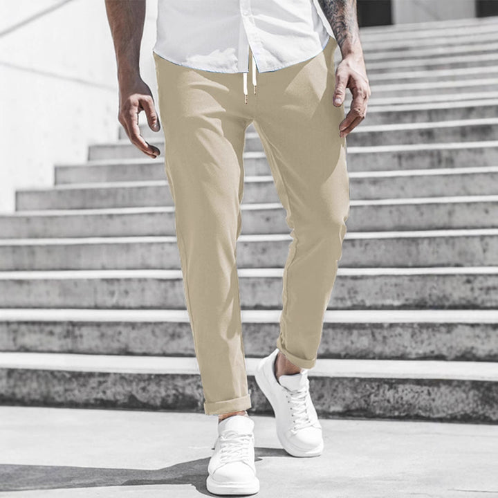 Drune Herren Freizeithose mit Kordelzug und Seitentaschen