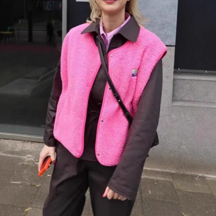 Damen modische Weste mit Fleece-Futter und praktischen Taschen Drune