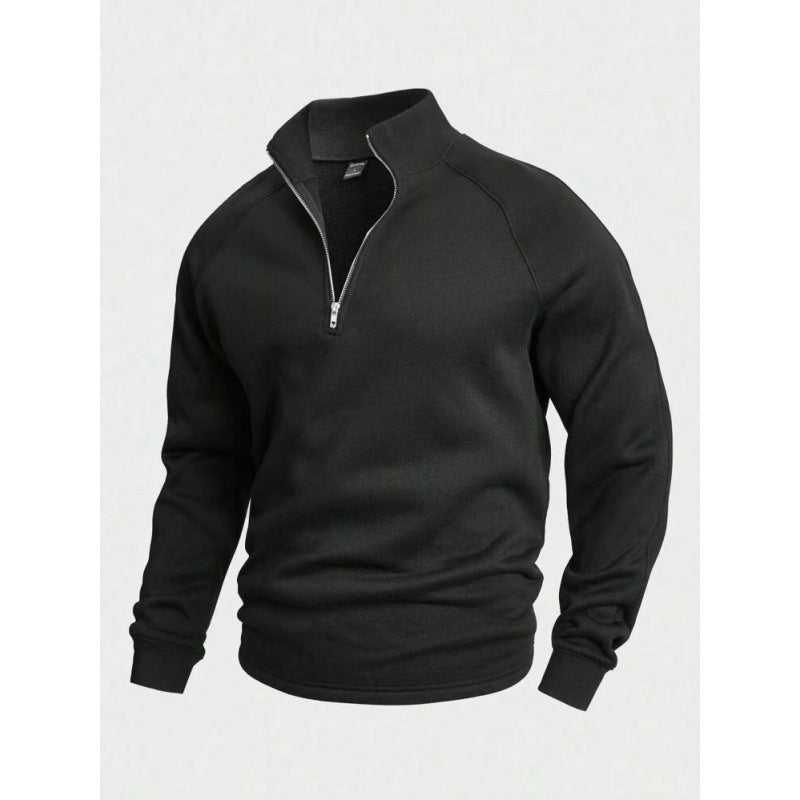 Herren Fleece-Halbzippullover mit Stehkragen und Raglanärmeln Drune