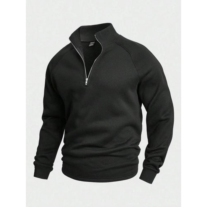 Herren Fleece-Halbzippullover mit Stehkragen und Raglanärmeln Drune