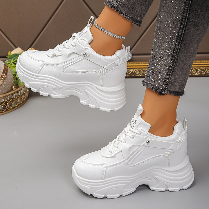 Damen Plattform-Chunky-Sneaker mit skulpturierter Profilsohle und gepolstertem Schaft Drune