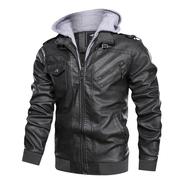 Herren lässige jacke mit abnehmbarer Kapuze und funktionalen Taschen Drune