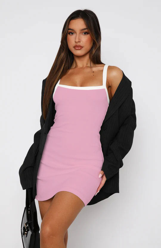 Damen Minikleid mit eleganter Trägerstruktur und figurbetontem Schnitt Drune