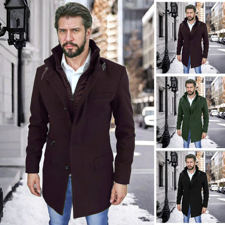 Herren stylischer und funktioneller Übergangs-Mantel mit abnehmbarer Innenjacke Drune