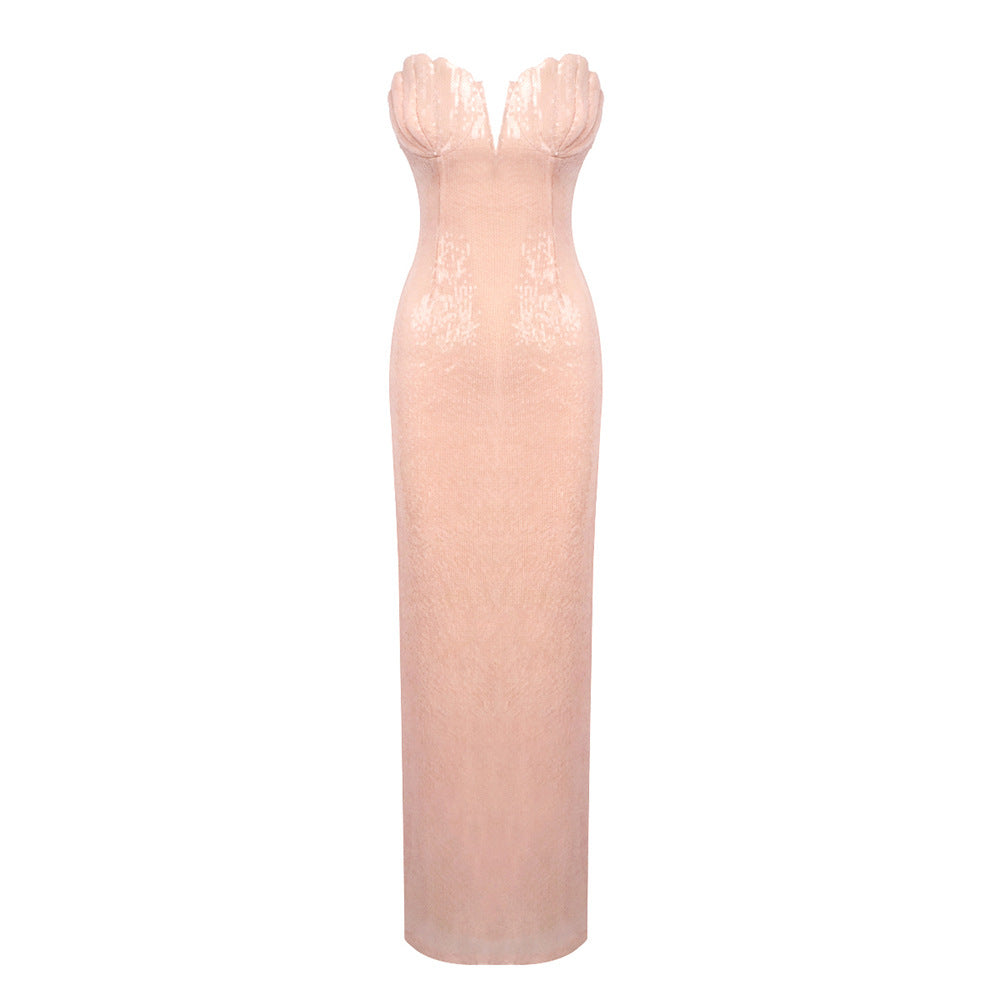 Damen figurbetontes Abendkleid mit herzförmigem Ausschnitt und eleganten Details Drune