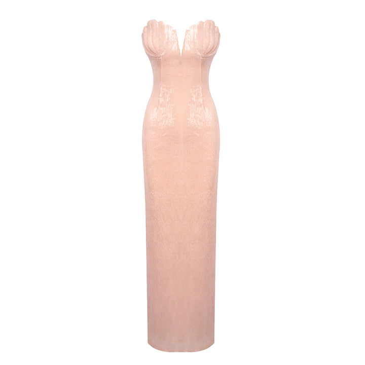 Damen figurbetontes Abendkleid mit herzförmigem Ausschnitt und eleganten Details Drune
