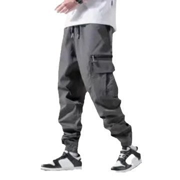 Herren Twill-Cargo-Jogginghose mit Reißverschluss-Beintasche & Tunnelzugbund Drune