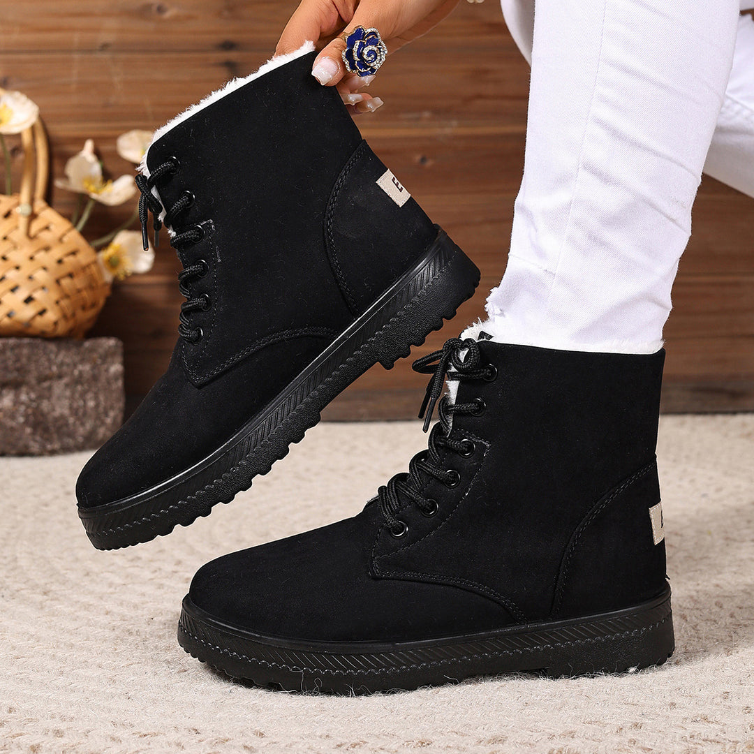 Damen Warm gefütterte Winterstiefel Drune