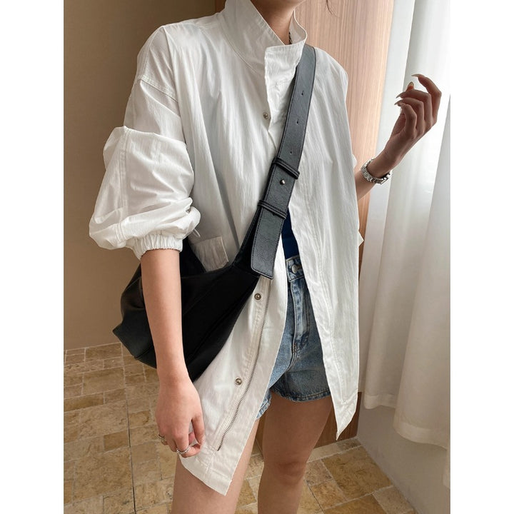 Damen lässige Übergangsjacke mit hohem Kragen und praktischen Taschen Drune