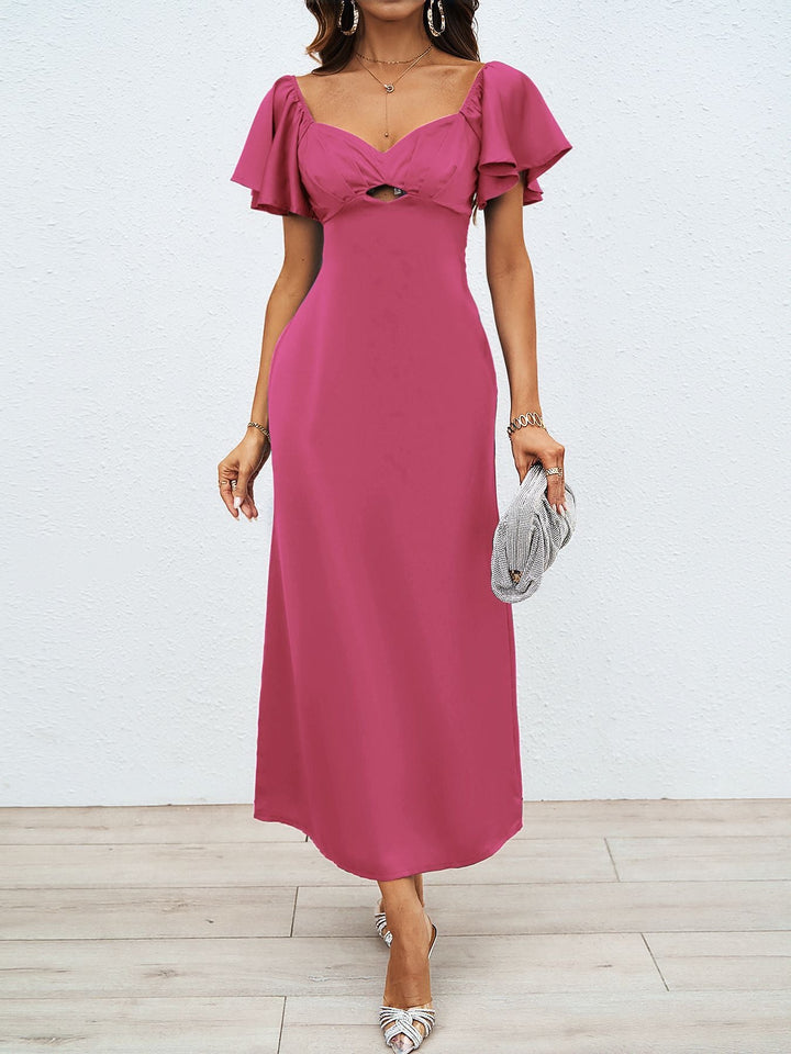 Damen Maxikleid mit schulterfreiem Design und eleganten Rüschendetails Drune