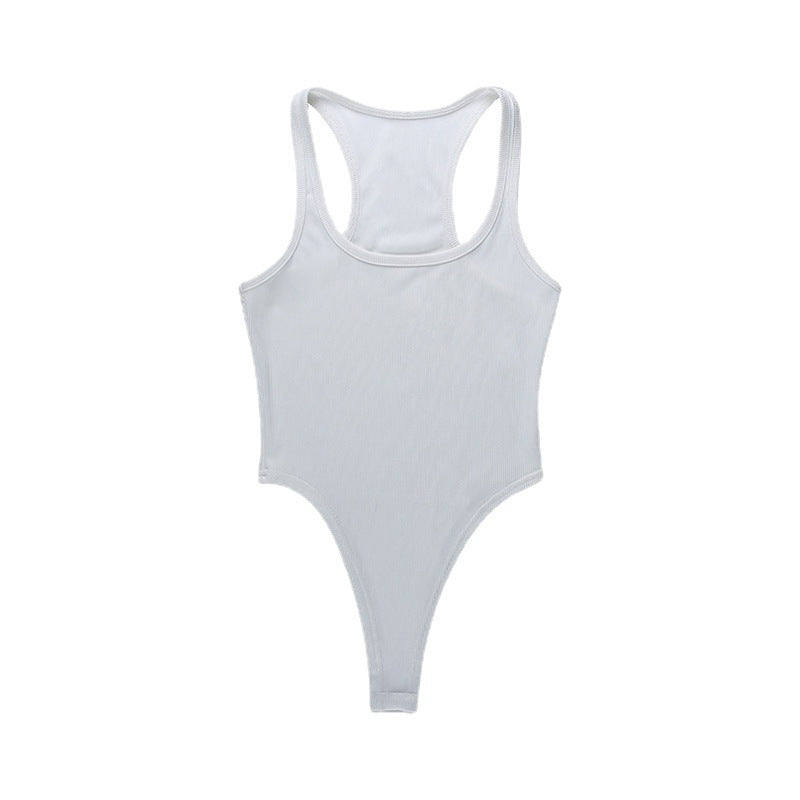 Damen hochgeschnittenes Body aus Rippenjersey mit breiten Trägern Drune