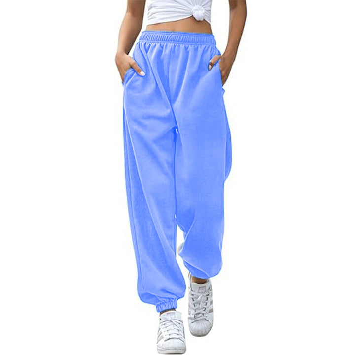 Damen nan Cozy-Sweat-Palazzohose mit hohem Komfortbund, integriertem Kordelzug und gerafften Knöchelabschlüssen Drune