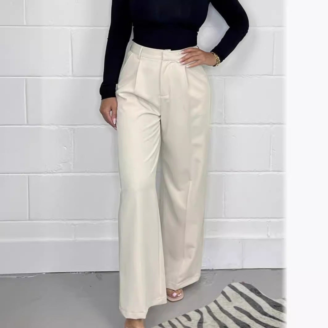 Damen elegante Palazzo-Hose mit hoher Taille und weichem Material Drune