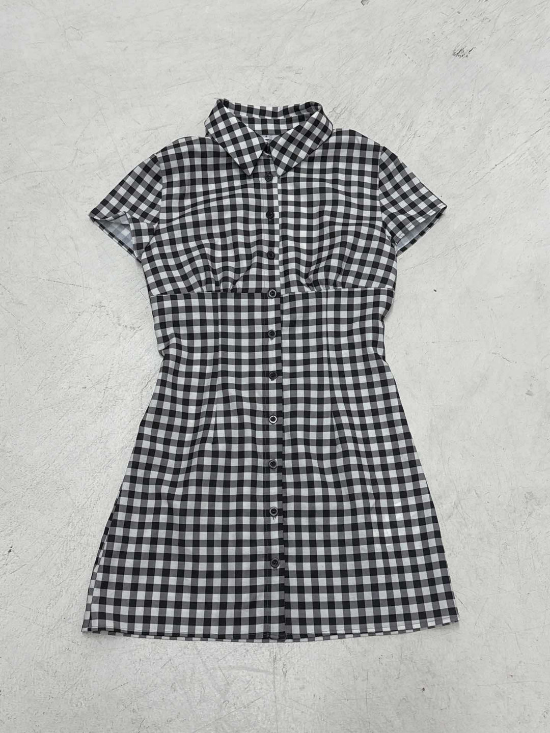 Damen Karo Hemdkleid mit figurbetonendem Schnitt Drune