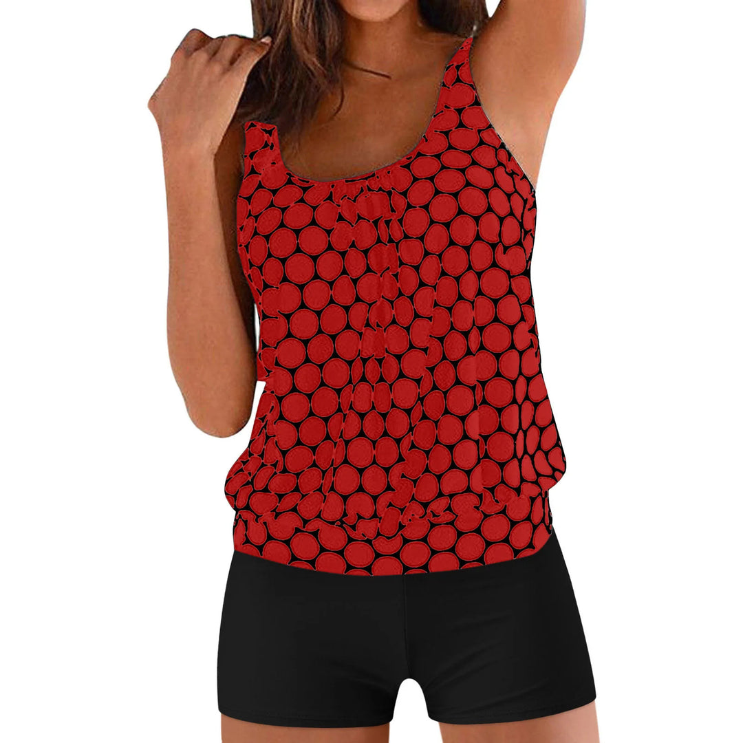 Damen eleganter Tankini mit modischem Muster Drune
