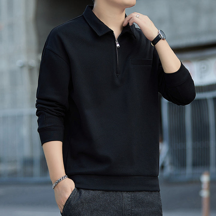 Herren Halbzip-Sweatshirt mit Polokragen und Brustleistentasche Drune