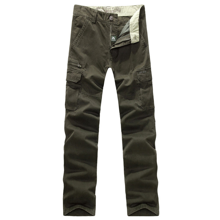 Herren robuste Cargo‑Hose aus Baumwoll‑Canvas mit Mehrfach‑Taschen und Knieverstärkung Drune
