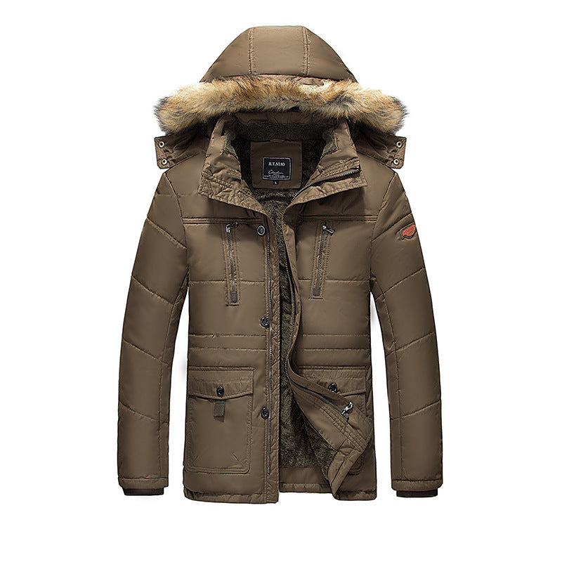 Herren Thermo-Fieldparka mit gesteppter Außenlage, Teddyplüsch-Innenfutter und abnehmbarer Kunstfellkapuze Drune