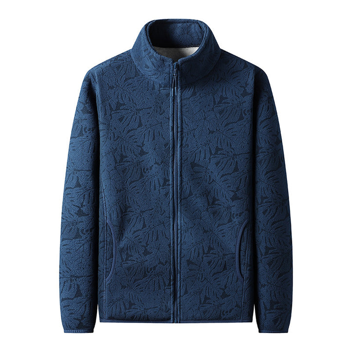 Damen Fleecejacke mit durchgehendem Reißverschluss und floraler Jacquard-Struktur Drune