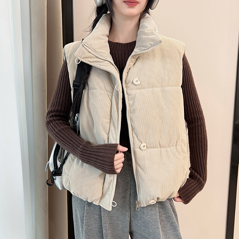 Damen Kuschelige Steppweste mit hohen Taschen Drune