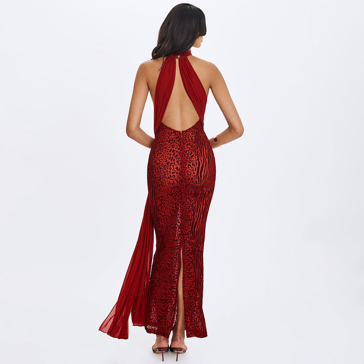 Damen Elegantes Maxikleid mit raffiniertem Schnitt und dezentem Glanz Drune